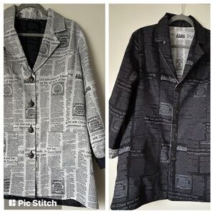 Reversible Newsprint Jacket Gucci/Chloe print
